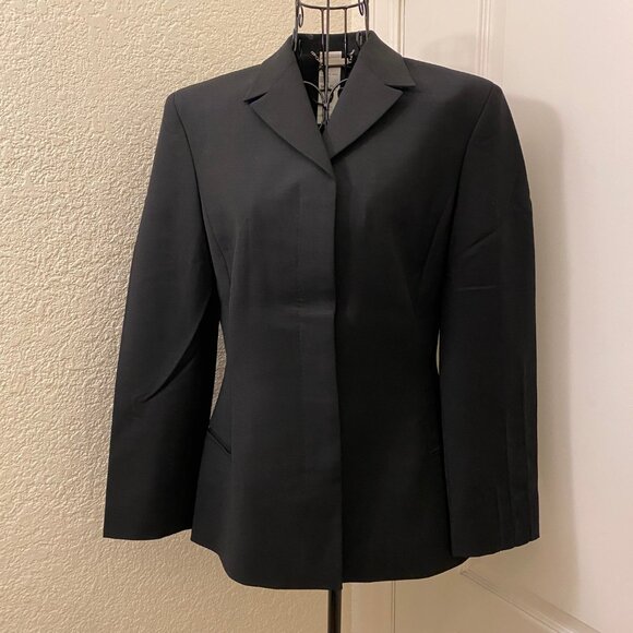 Vintage Excellent Istante Versace 100% Wool Black Skirt Suit Detail Size 4 - Picture 2 of 12